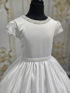 COMMUNION DRESS KINDLE EXCLUSIVE Sweetie Pie Girls White Communion Dress:-KD584