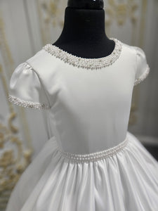 COMMUNION DRESS KINDLE EXCLUSIVE Sweetie Pie Girls White Communion Dress:-KD584