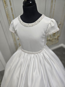COMMUNION DRESS KINDLE EXCLUSIVE Sweetie Pie Girls White Communion Dress:-KD584