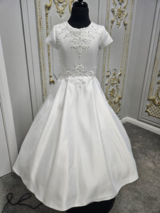 COMMUNION DRESS KINDLE EXCLUSIVE Sweetie Pie Girls White Communion Dress:-KD585