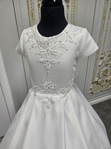 COMMUNION DRESS KINDLE EXCLUSIVE Sweetie Pie Girls White Communion Dress:-KD585