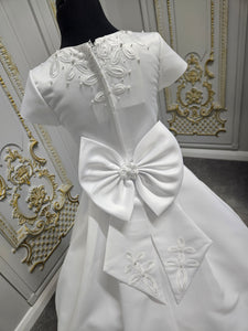 COMMUNION DRESS KINDLE EXCLUSIVE Sweetie Pie Girls White Communion Dress:-KD585