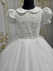 COMMUNION DRESS KINDLE EXCLUSIVE Sweetie Pie Girls White Communion Dress:-KD586