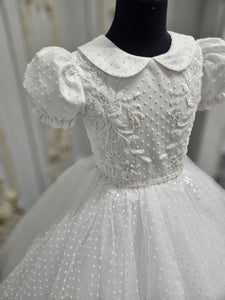 COMMUNION DRESS KINDLE EXCLUSIVE Sweetie Pie Girls White Communion Dress:-KD586