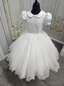 COMMUNION DRESS KINDLE EXCLUSIVE Sweetie Pie Girls White Communion Dress:-KD586