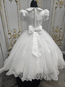 COMMUNION DRESS KINDLE EXCLUSIVE Sweetie Pie Girls White Communion Dress:-KD586