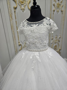 COMMUNION DRESS KINDLE EXCLUSIVE Sweetie Pie Girls White Communion Dress:-KD578