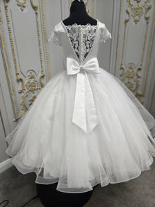 COMMUNION DRESS KINDLE EXCLUSIVE Sweetie Pie Girls White Communion Dress:-KD578