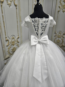 COMMUNION DRESS KINDLE EXCLUSIVE Sweetie Pie Girls White Communion Dress:-KD578