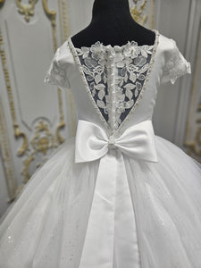 COMMUNION DRESS KINDLE EXCLUSIVE Sweetie Pie Girls White Communion Dress:-KD578