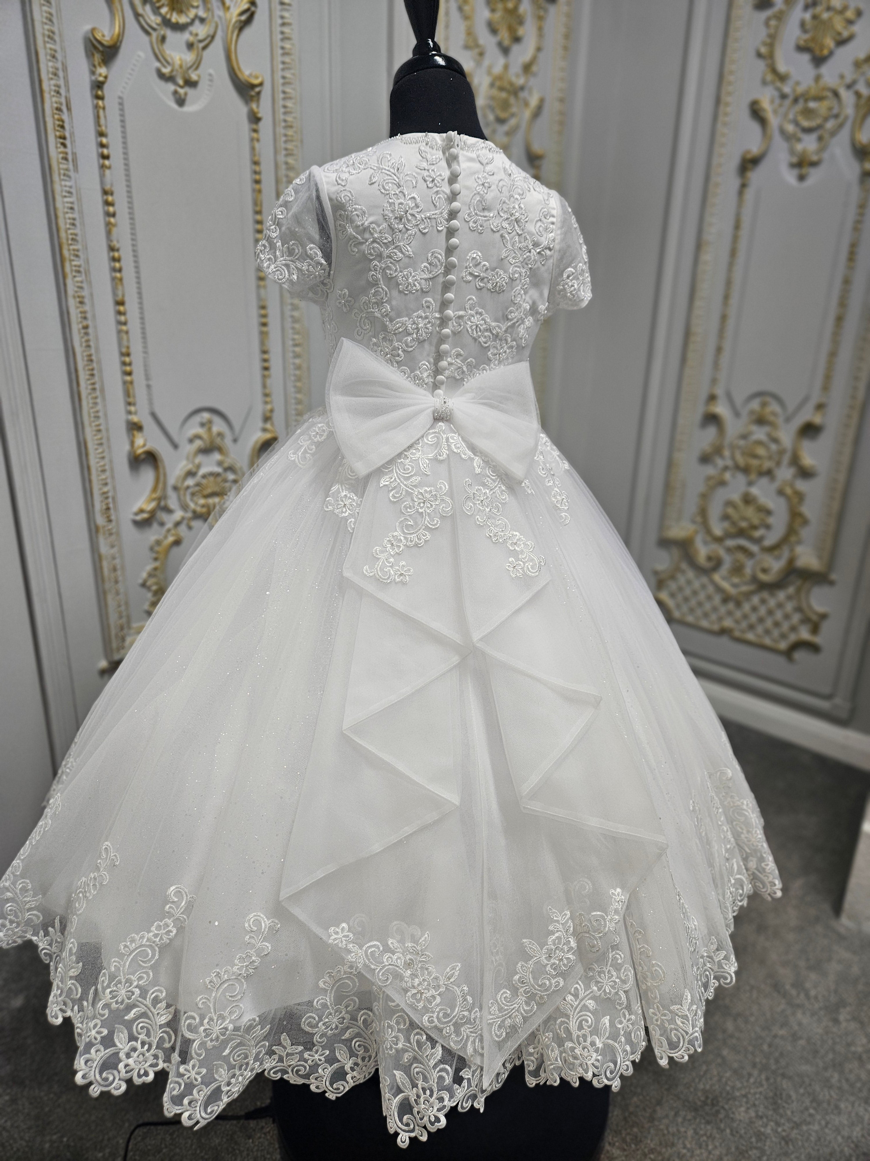 COMMUNION DRESS Isabella Girls White Communion Dress IS26388 EXCLUSIVE TO KINDLE