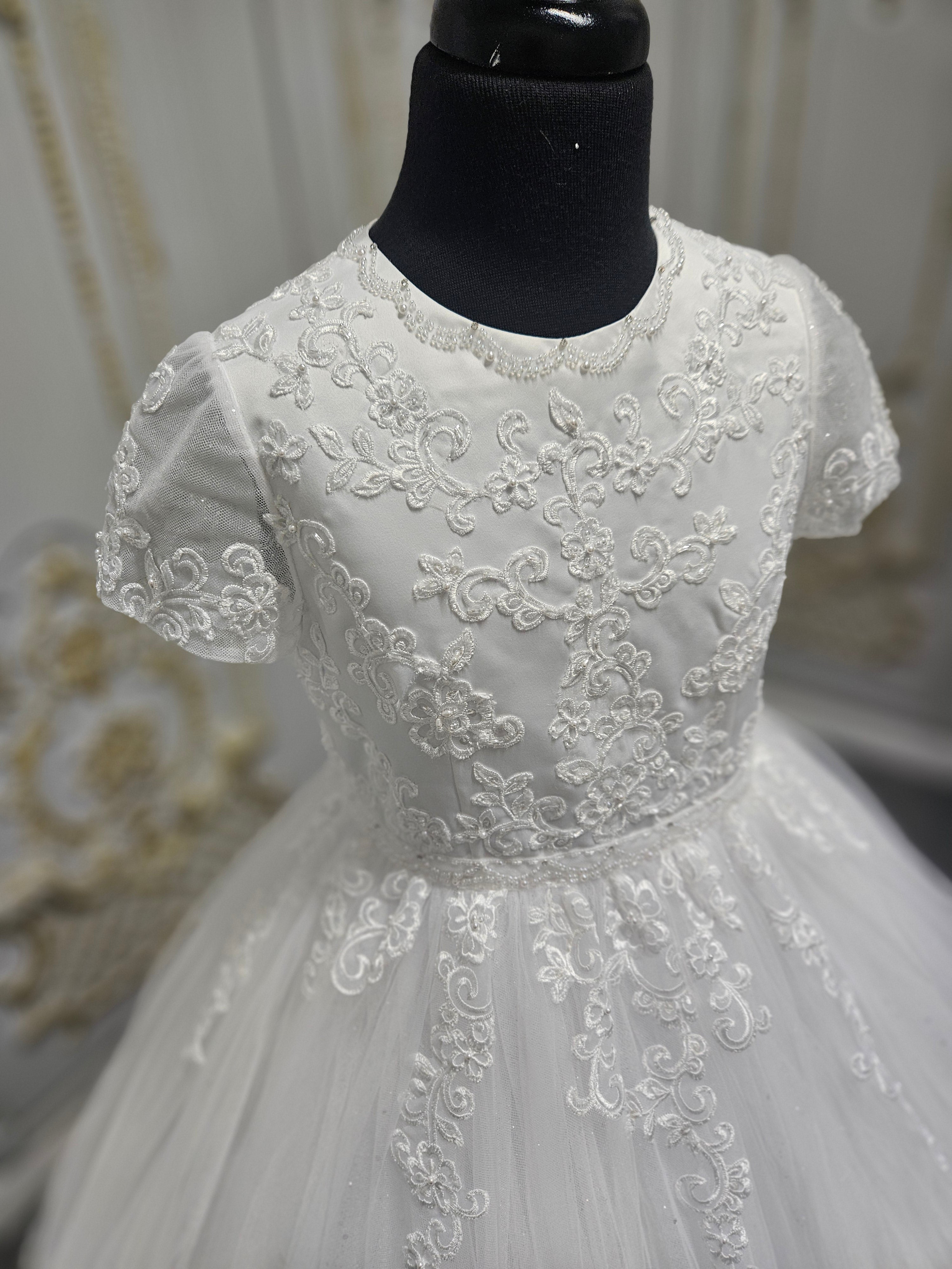 COMMUNION DRESS Isabella Girls White Communion Dress IS26388 EXCLUSIVE TO KINDLE