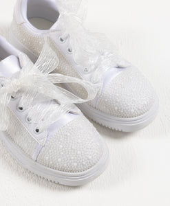 Sweeties By Sweetie Pie Girls White Sneaker Shoes:- Diana Flats