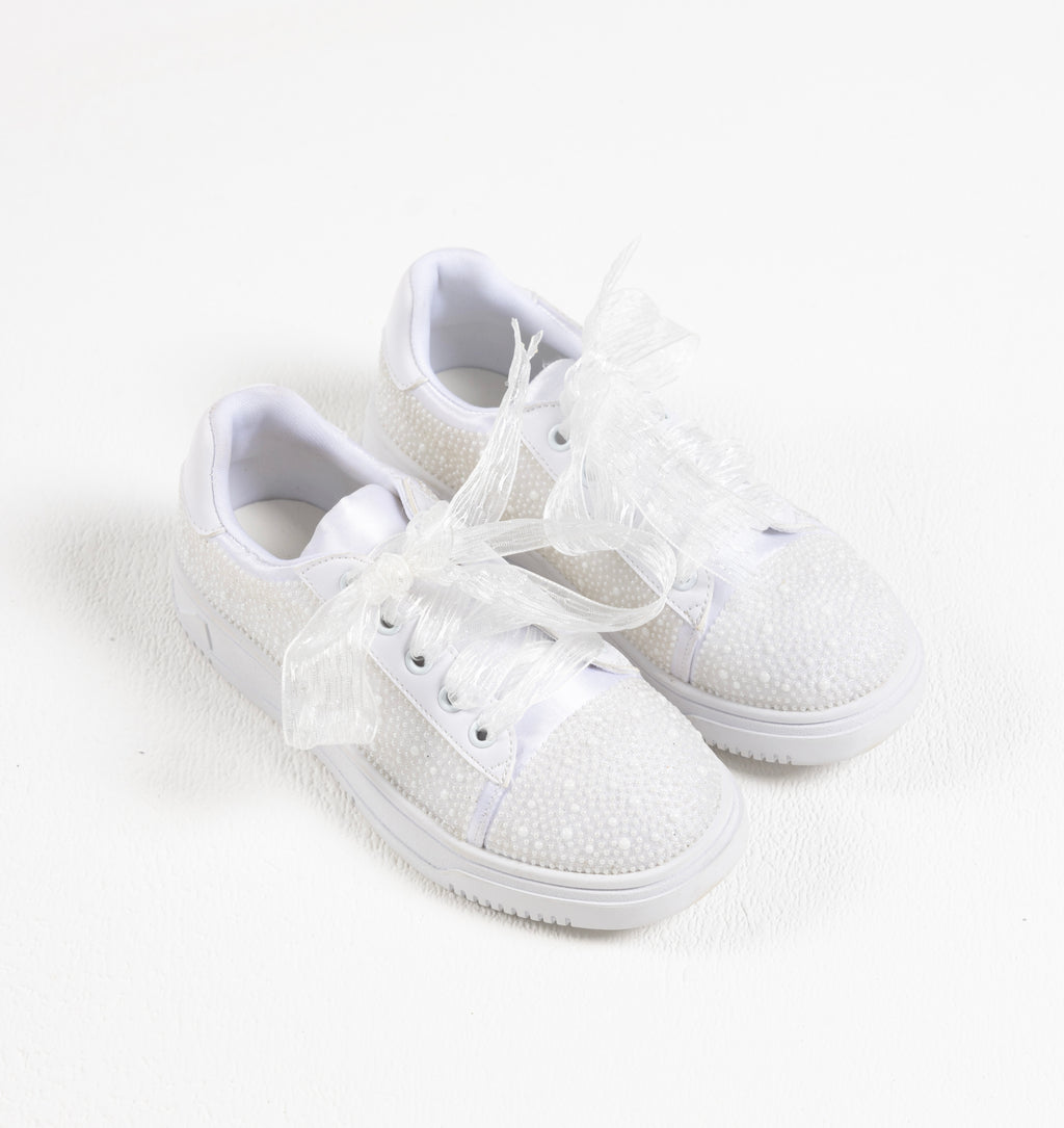 SALE SHOES Sweeties By Sweetie Pie Girls White Sneaker Shoes:- Diana Flats