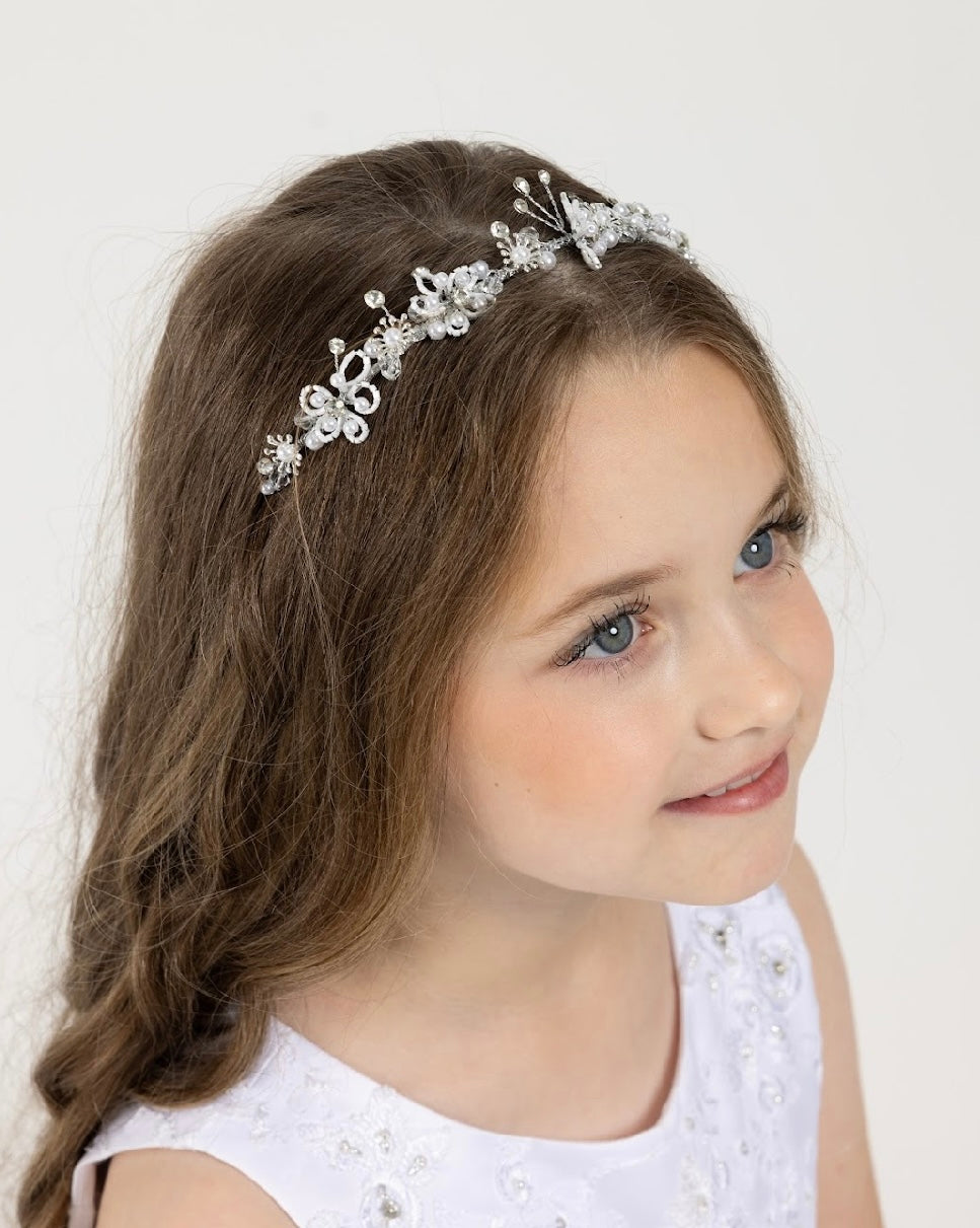 Sweetie Pie Girls White Communion Hair Band :- HD5