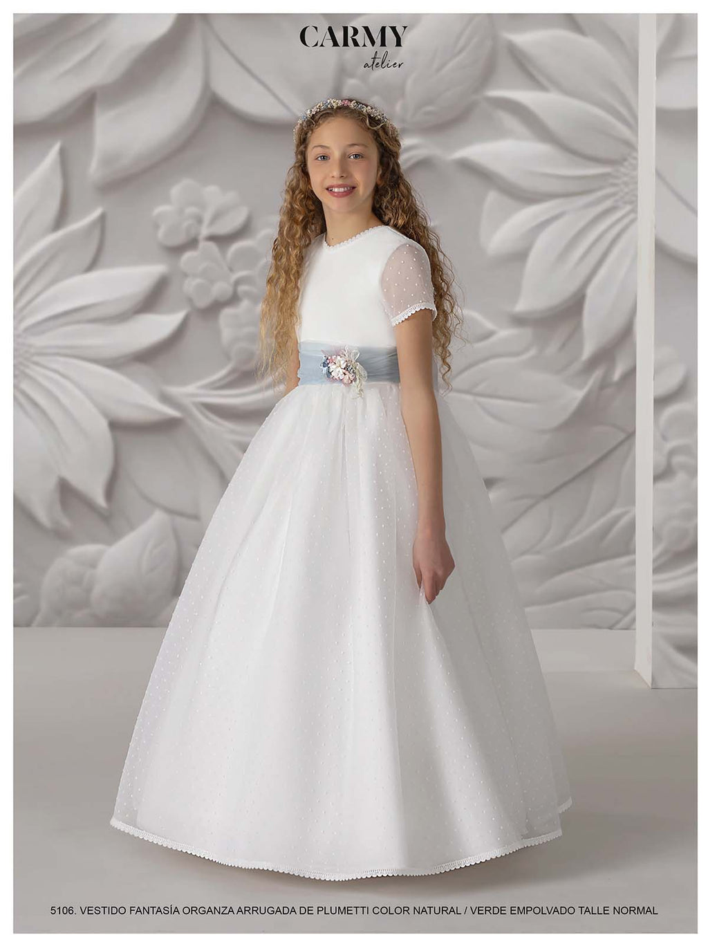 Carmy Girls Holy Communion Dress:- 5106 White