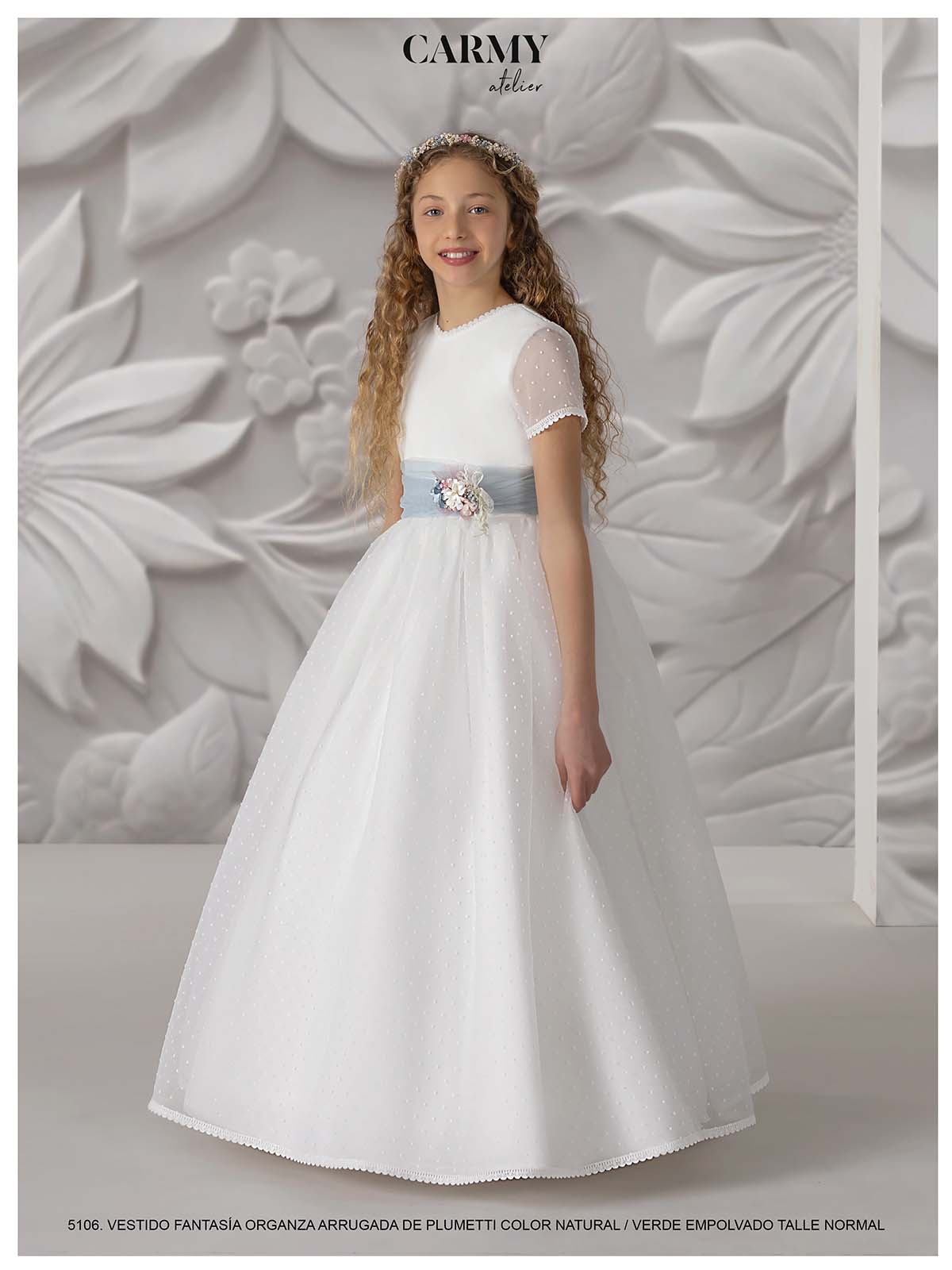 Carmy Girls Holy Communion Dress:- 5106 White