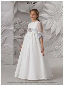 Carmy Girls Holy Communion Dress:- 5622 White