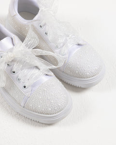 Sweeties By Sweetie Pie Girls White Sneaker Shoes:- Diana Flats