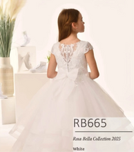 Load image into Gallery viewer, Rosa Bella By Sweetie Pie Girls White Communion Dress:- RB665
