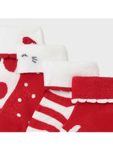Load image into Gallery viewer, SUMMER SALE Mayoral Set of 4 Red &amp; White Socks for Girl
