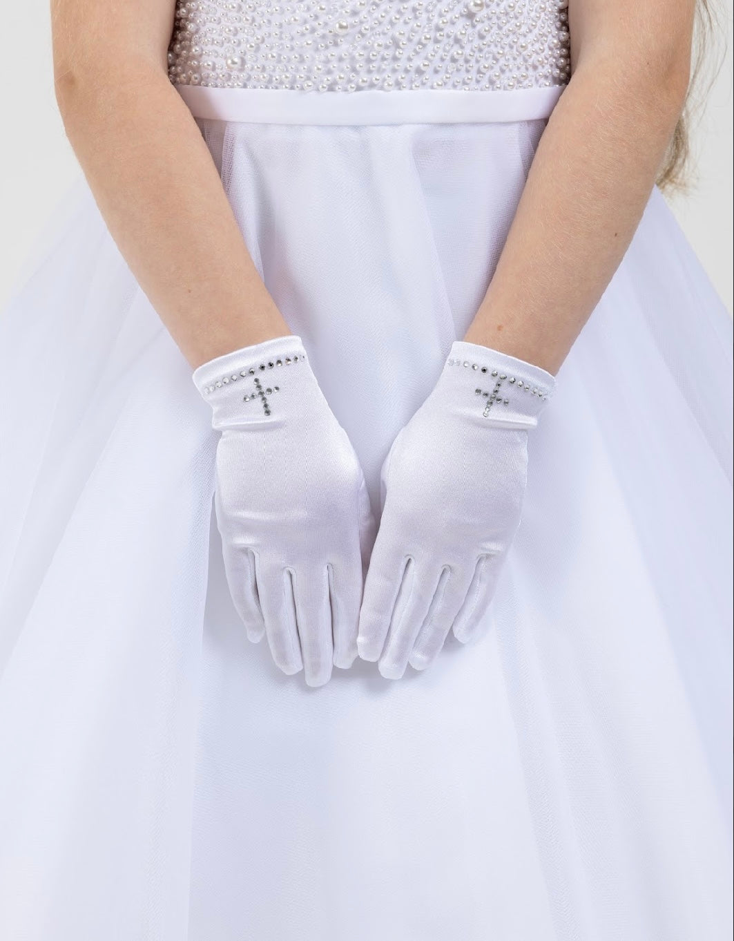 Sweetie Pie Girls White Communion Gloves :- G4