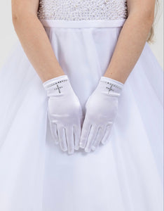 Sweetie Pie Girls White Communion Gloves :- G4