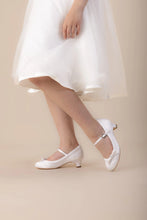 Load image into Gallery viewer, Perfect Bridal White Communion Shoes:- Beth Heel
