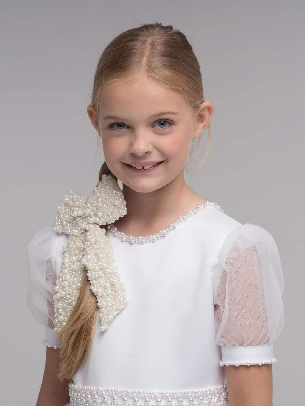 Paula's Communion Girls White Communion Dress:- PJ49
