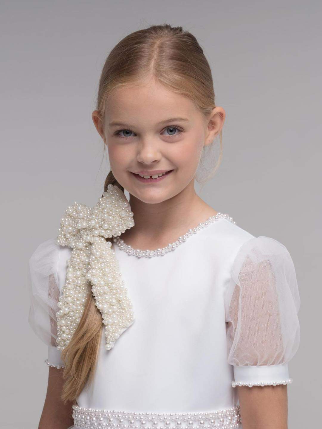 Paula's Communion Girls White Communion Dress:- PJ49