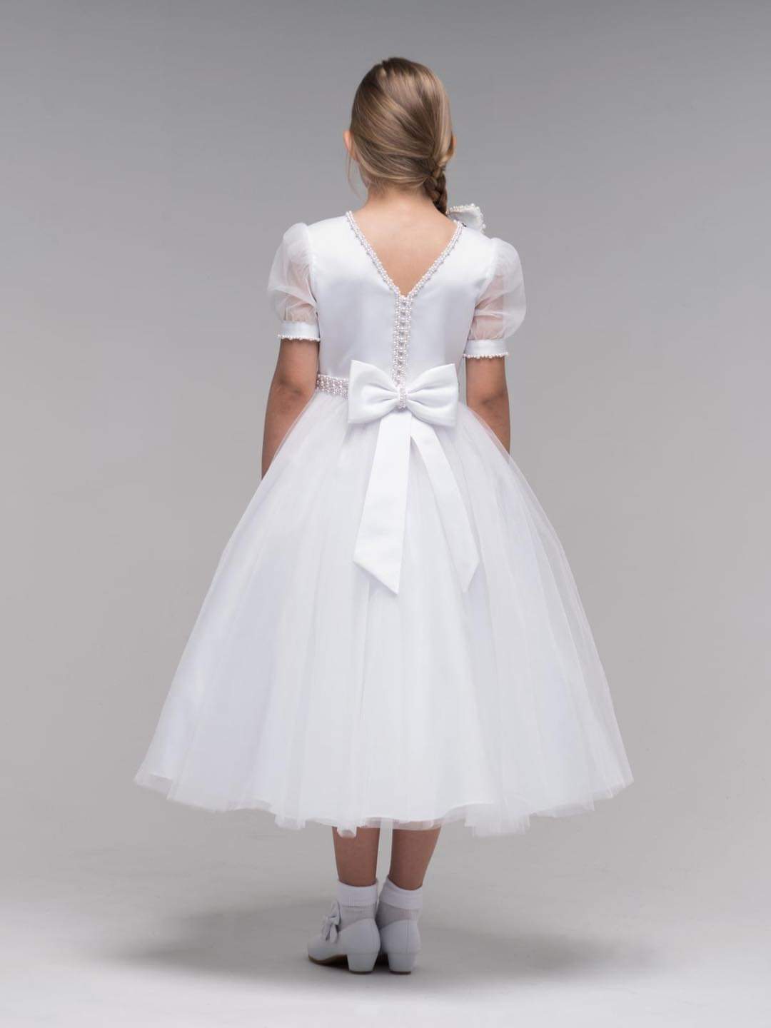 Paula's Communion Girls White Communion Dress:- PJ49