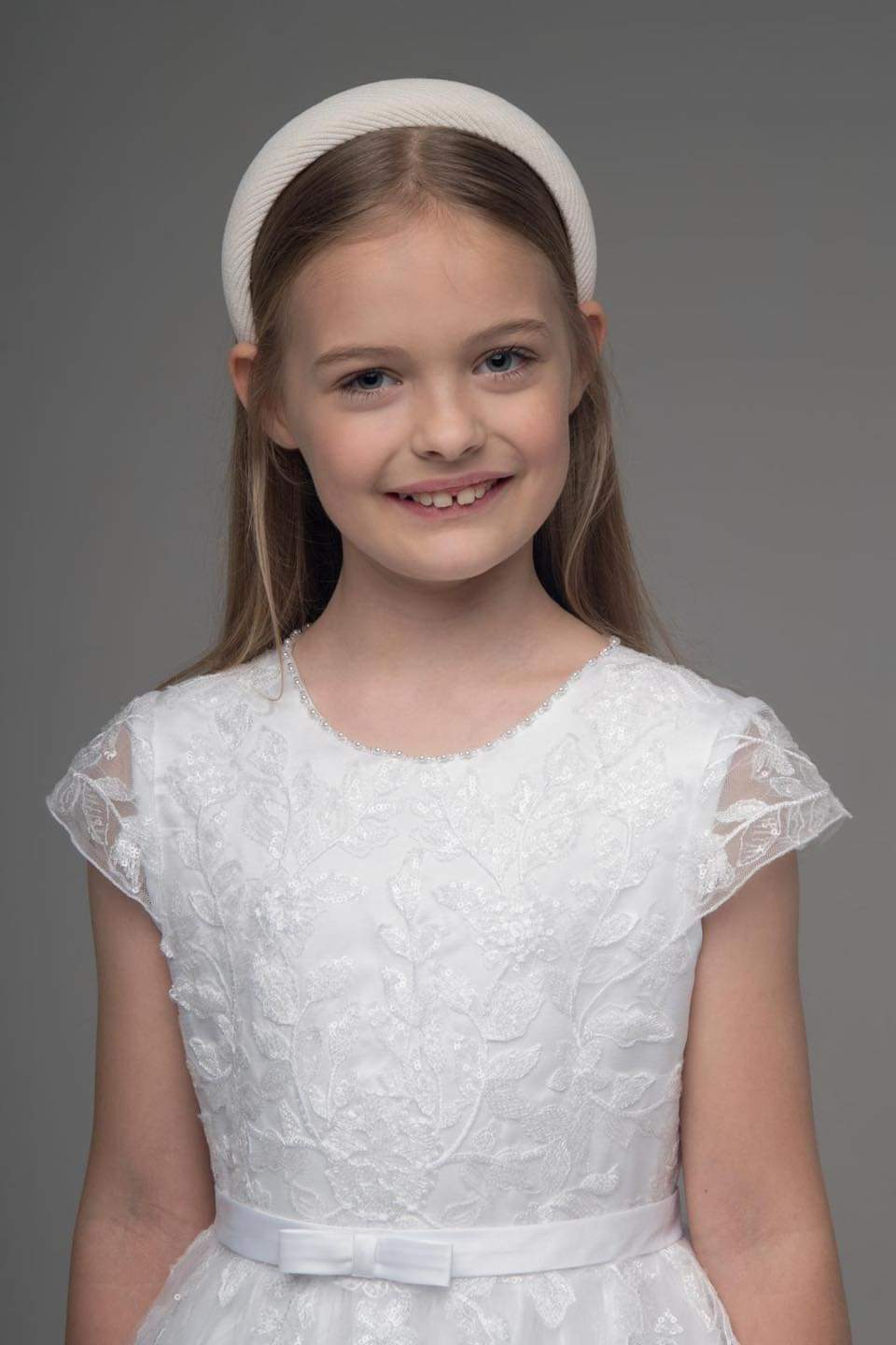 Paula's Communion Girls White Communion Dress:- UF23021