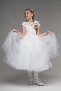 Paula's Communion Girls White Communion Dress:- UF23003