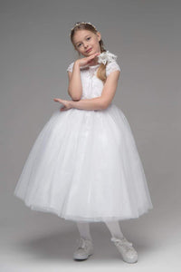 Paula's Communion Girls White Communion Dress:- UF23003