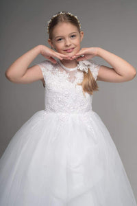 Paula's Communion Girls White Communion Dress:- UF23003