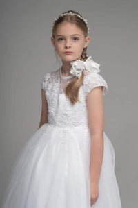 Paula's Communion Girls White Communion Dress:- UF23003