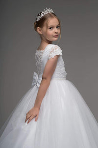 Paula's Communion Girls White Communion Dress:- PJ63