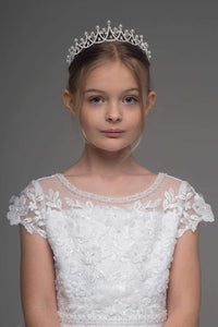 Paula's Communion Girls White Communion Dress:- PJ63