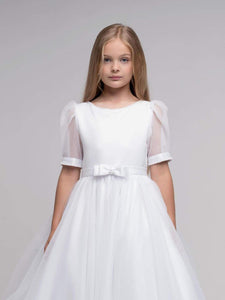 Paula's Communion Girls White Communion Dress:- PJ54