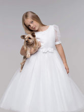 Load image into Gallery viewer, Paula&#39;s Communion Girls White Communion Dress:- PJ54
