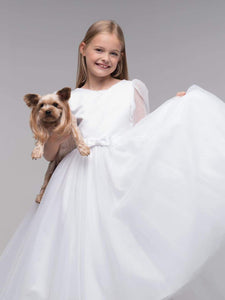 Paula's Communion Girls White Communion Dress:- PJ54