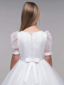 Paula's Communion Girls White Communion Dress:- PJ54