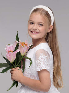 Paula's Communion Girls White Communion Dress:- PJ55