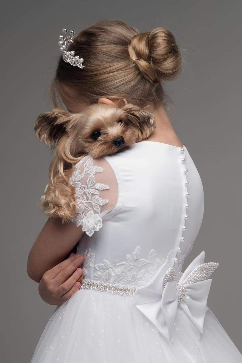 Paula's Communion Girls White Communion Dress:- PJ66