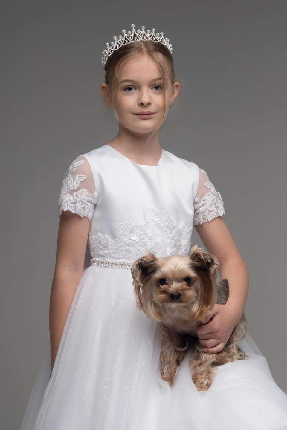 Paula's Communion Girls White Communion Dress:- PJ66