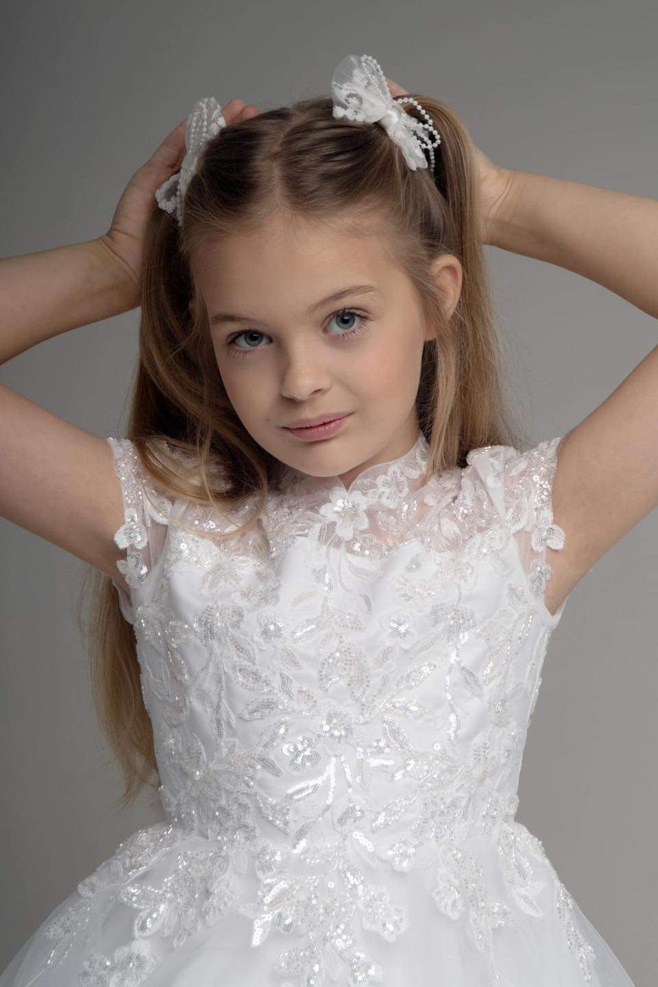 Paula's Communion Girls White Communion Dress:- PJ67