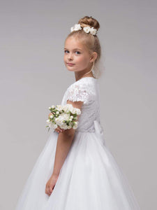 Paula's Communion Girls White Communion Dress:- PJ53