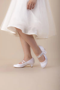 Perfect Bridal White Communion Shoes:- Felicity Heel
