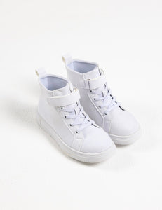 Sweeties By Sweetie Pie Girls White Sneaker Shoes:- Sadie Flats