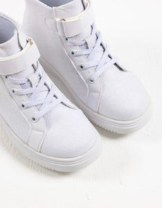 Sweeties By Sweetie Pie Girls White Sneaker Shoes:- Sadie Flats